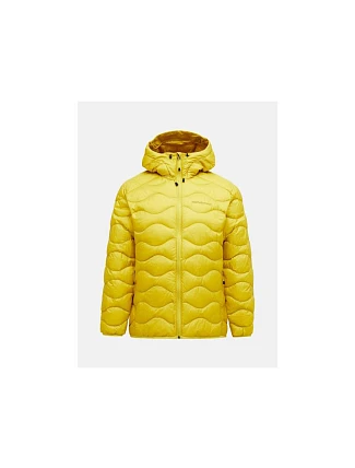 Pánská péřová bunda PEAK PERFORMANCE M Helium Down Hood Jacket, žlutá Pánská péřová bunda PEAK PERFORMANCE M Helium Down Hood Jacket, žlutá