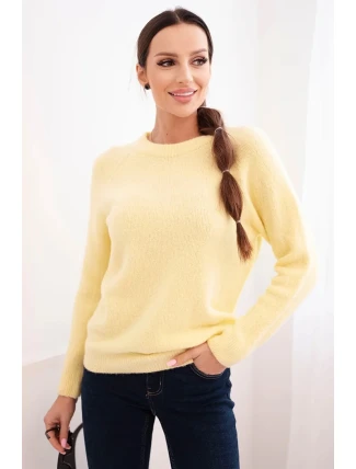 Dámský svetr z baby alpaky s dlouhým rukávem žlutý