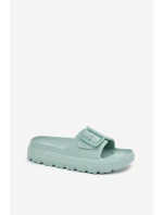 Dámské Pantofle Z Pěny Na Platformě S Přezkou Zelené Viasara