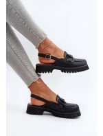 Dámské sandály na plochém podpatku s ozdobou Černá D&A Dámské sandály na plochém podpatku s ozdobou Černá D&A