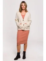 Dámský Cardigan BK074 Beige - BeWear Dámský Cardigan BK074 Beige - BeWear