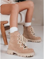 Dámské šněrovací trapasy béžové FashionStreet ZY1263