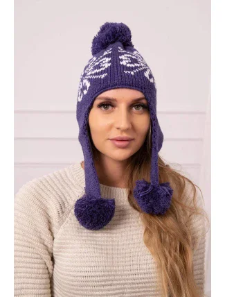 Dámská klapka na uši Balbina K381 tmavě fialová Dámská klapka na uši Balbina K381 tmavě fialová