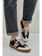 Zazoo N1068 Kožené Nízké Tenisky Dámské Černé