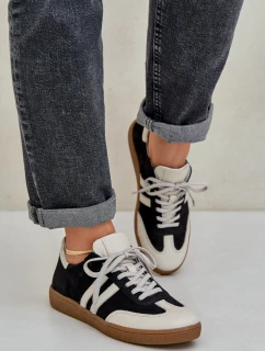 Zazoo N1068 Kožené Nízké Tenisky Dámské Černé