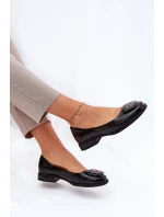Kožené Baletky S Ozdobou D&A MK51-059 Černé Kožené Baletky S Ozdobou D&A MK51-059 Černé