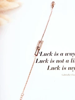 Dámský náramek celebrity ocel s kubickými zirkony růžové zlato