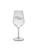 PROTOŽE BÝT PERSONALISTKA NENÍ PRDEL - čirá nerozbitná sklenice na víno 470 ml
