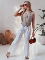 Dámské volnočasové kalhoty s širokými nohavicemi LOVETRIP white FashionStreet UY2640 Dámské volnočasové kalhoty s širokými nohavicemi LOVETRIP white FashionStreet UY2640