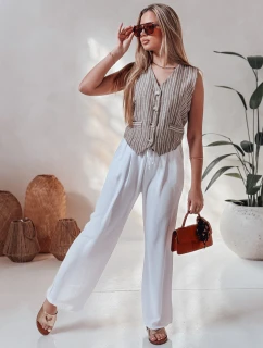 Dámské volnočasové kalhoty s širokými nohavicemi LOVETRIP white FashionStreet UY2640