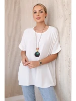 Oversized halenka s přívěskem světle béžová Oversized halenka s přívěskem světle béžová