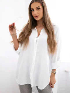 Bavlněná mušelínová košile bílý