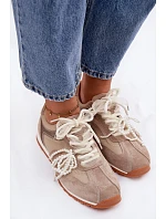 Kožené semišové dámské tenisky Big Star TT274677 béžové