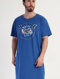Pánská noční košile s krátkým rukávem Motocycle