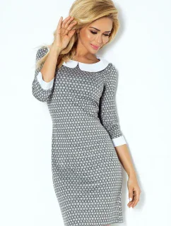 Šedé šaty s kulatým výstřihem model 4976228