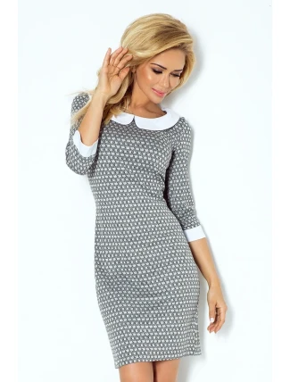 Šedé šaty s kulatým výstřihem model 4976228 Šedé šaty s kulatým výstřihem model 4976228