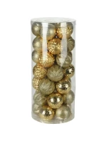 DEKORATIVNÍ PLASTOVÁ CETKA 6CM SADA 35 KS ZLATÁ