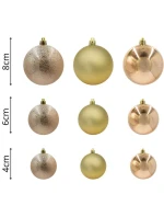 DEKORATIVNÍ PLASTOVÉ CETKY BEZPEČNÉ 46KS SLÍDA MĚĎ