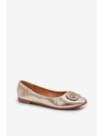 Baleríny Na Ploché Podešvi S Ozdobou Zlaté Ainoria