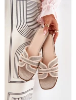 Klasické Dámské Plážové Pantofle Béžové Scazze