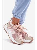 Tenisky na platformě z přírodního semiše GOE TT2N4022 růžové