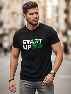 Pánské bavlněné tričko s potiskem ve streetovém stylu černé FashionStreet NX0150R