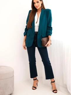 Sako s klopami elegantní tmavě modrozelená