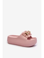Dámské žabky s mašlí Růžové Salessa