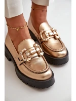 Dámské kožené mokasíny s ozdobou CheBello 4369 béžové
