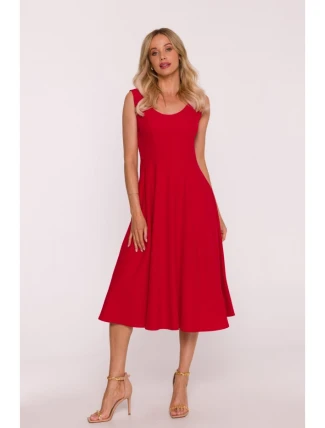 S424 Šaty Fit & flare - červené S424 Šaty Fit & flare - červené