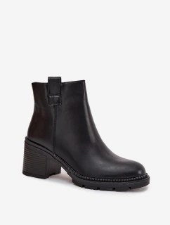Dámské kotníkové boty na podpatku Alvena – černé
