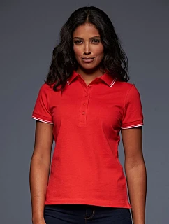 Daiber JN 985 Dámské piqué polo 02.0985 tomato/white