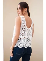 Dámská viskózová halenka bez rukávů s výstřihem do V džínová Dámská viskózová halenka bez rukávů s výstřihem do V džínová