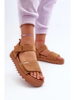 Dámské semišové sandály na platformě Big Star NN274705 Hnědé