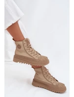 Vysoké Dámské Tenisky Zateplené Big Star OO274A356 Béžové