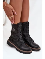 Dámské workery s ozdobným detailem zateplené černé Dorialine