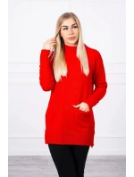 Svetr se stojáčkem S2019-52 červený - Kesi