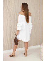 Španělské šaty s volánky 8002 ecru - Kesi Španělské šaty s volánky 8002 ecru - Kesi