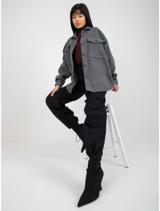 Dámská kabátová košile DN KS 4005.99P Tmavě šedá - FPrice Dámská kabátová košile DN KS 4005.99P Tmavě šedá - FPrice