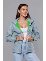 Šedo-limetková dámská sportovní bunda typu "softshell" (DW-21605) Šedo-limetková dámská sportovní bunda typu "softshell" (DW-21605)