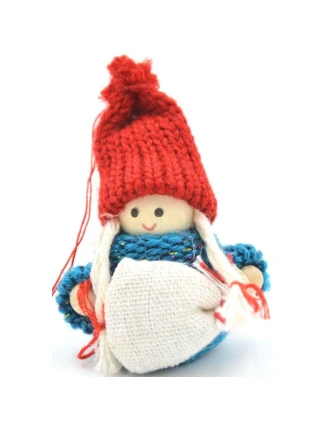 DEKORATIVNÍ PANENKA S TAŠKOU MODRÁ DÍVKA 7,5 CM