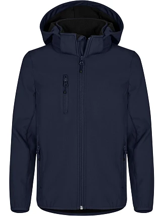 Clique Classic Softshell Jkt Jr Dětská 3-vrstvá softshellová bunda s kapucí 67.0909 dark navy