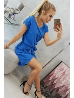 Šaty s obálkou dole chrpově modré