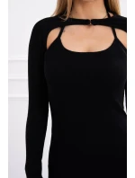 Pruhované vypasované šaty černé Pruhované vypasované šaty černé