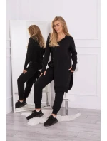 Souprava mikiny s delší stranou černá Souprava mikiny s delší stranou černá