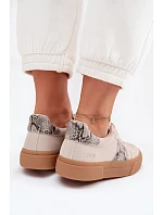 Dámské tenisky s vložkami z hadí kůže Big Star TT274299 šedé