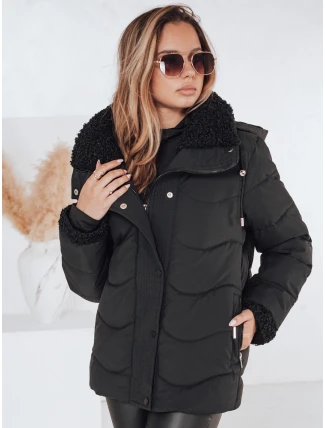 WARMMISS dámská prošívaná zimní bunda s kapucí černá FashionStreet TY4921