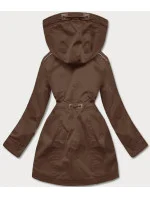 Hnědá dámská zimní bunda parka se vsadkami z eko kůže (2M-21A93) Hnědá dámská zimní bunda parka se vsadkami z eko kůže (2M-21A93)