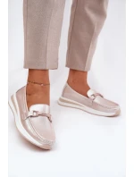 Dámské Kožené Mokasíny S.Barski GR51-598 Perlově Růžová