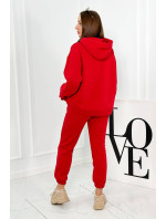 Zateplený bavlněný komplet, mikina + kalhoty Brooklyn red